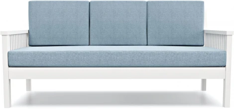 Диван Arsko Норман Б белая эмаль голубая рогожка