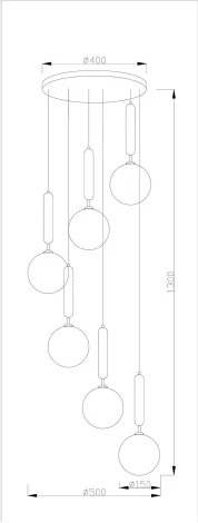Подвесной светильник V2031-1P Violla 6*G9*60W (220V, на проводе, шар)