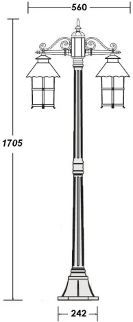 Наземный фонарь Oasis Light CAIOR 1 81508A Gb (220V, фонарь, IP44)