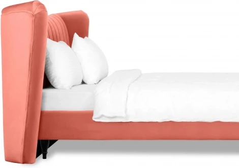 Кровать Queen II Agata L ОГОГО (арт.574722), (Ткань/Оранжевый)