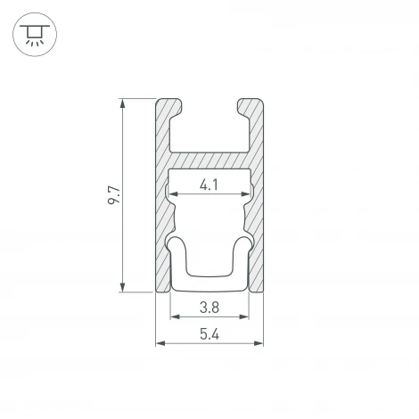 Профиль ARH-MICRO-0510-2000 ANOD (Arlight, Алюминий) 036385