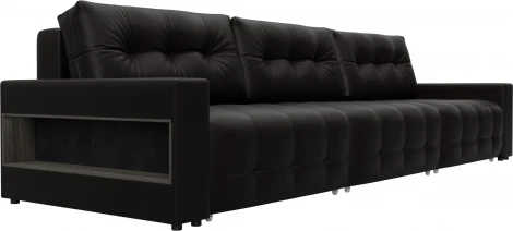 Диван прямой с полками Лига-053 НПБ Лонг Лига Диванов (Экокожа) арт.128919