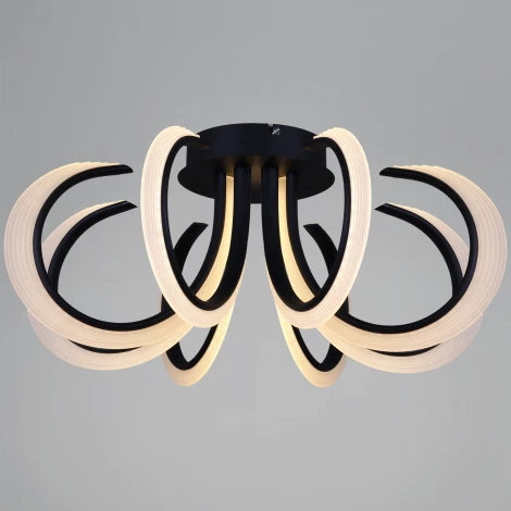 Потолочная люстра светодиодная с пультом и ночным режимом Reluce 74390-0.3-08S black (Умный дом) (220V)