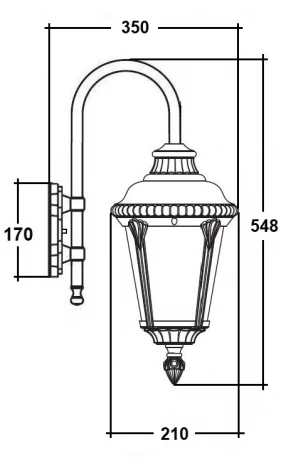 Настенный фонарь уличный IP44 Oasis Light MUNICH 2S 79752S/10 Gb (220V, фонарь)