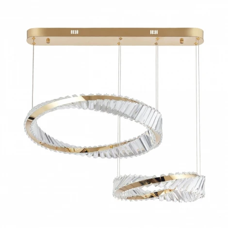 Подвесной светильник ярусный Arte Milano Venezia 318311/D600-D400 GD (регулировка яркости, LED, 220V, хрусталь, пульт управления, на тросе)