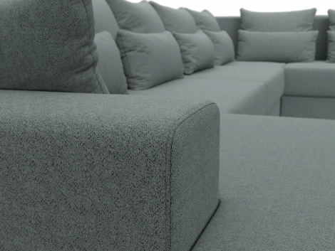 Диван П-образный Майами левый угол (Серый/Рогожка) Лига Диванов арт.122551L