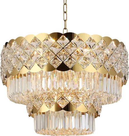 Подвесная люстра Newport 8300 8301/60 C gold polished (220V, хрусталь, на цепи)