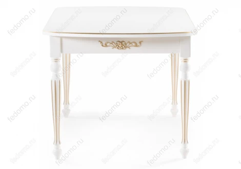 Стол Woodville Бевье молочный / золото 483900