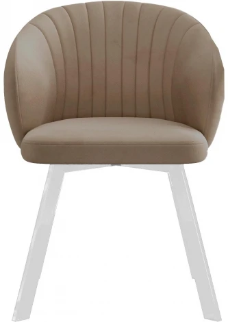 Стул DikLine 258 поворотный, Z48 капучино, ножки белые