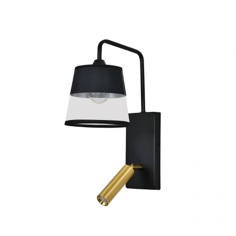 Бра с спотом и выключателем Escada Comfy 598/1A Black/Brass (220V)