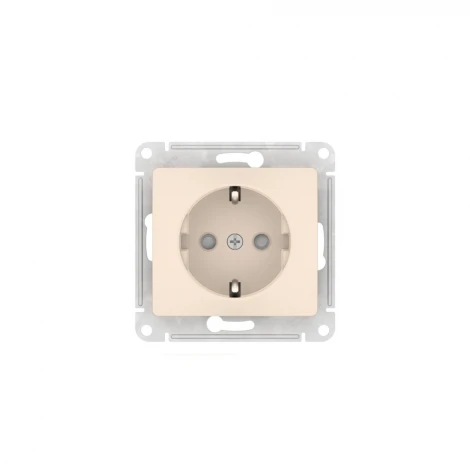 Розетка с заземлением и шторками (бежевый) Systeme Electric GSL000245S