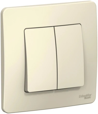 Выключатель встраиваемый двухклавишный (молочный) Systeme Electric Blanca BLNVS106602
