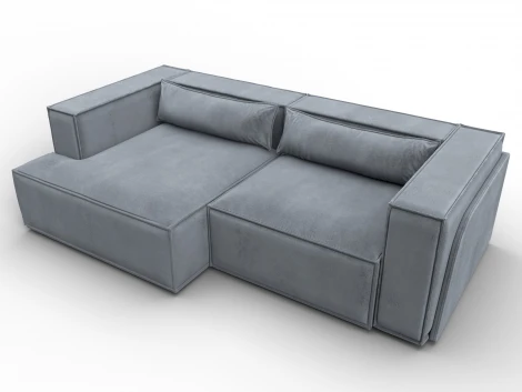 Диван угловой Лига-061 угол левый (ДСП,Брус,Фанера,Велюр/Серый) Лига Диванов 131152L