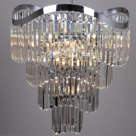 Подвесная люстра хрустальная Reluce 90279-0.3-20 CR (220V, на цепи)