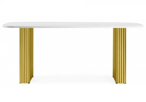 Кухонный стол Notta Бавария B 160 х 90 белая пленка шагрень / золото