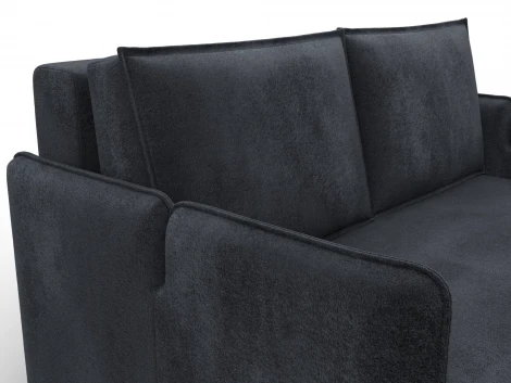 Диван прямой Лига-117 (ЛДСП,Брус,Фанера,Велюр/Темно-серый) Лига Диванов 137024