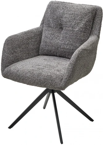 Стул MEADOW 360 град. поворот. Темно-серый XD841-16, букле / черный каркас, ®DISAUR