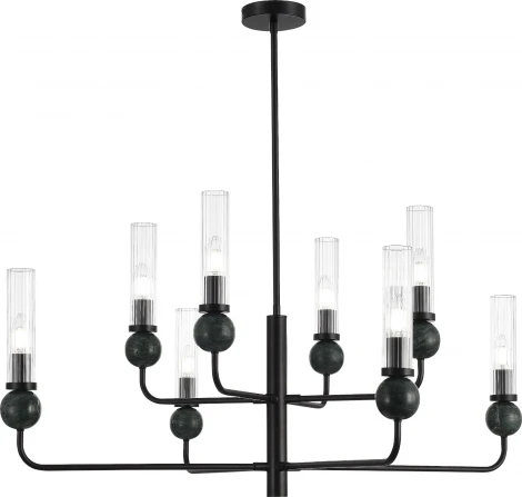 Потолочная люстра на штанге ST Luce Medea SL1244.403.08 черный/прозрачный E14 8*40W (220V)