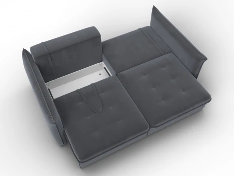 Диван прямой Лига-100 НПБ (ДСП,Фанера/Пластик/Велюр/Серый) Лига Диванов 133650