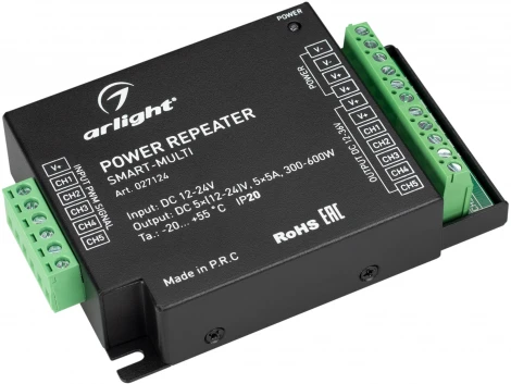Усилитель SMART-MULTI (12-24V, 5x5A) (IP20 Металл) 027124 Arlight