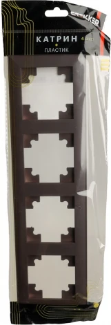 Рамка на 4 поста (коричневый) Stekker Катрин 39820