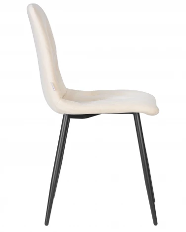 Стул обеденный DOBRIN CHILLY ROMBO (Бежевый Simple 44, основание черный) 006 ROMBO, цвет сиденья бежевый основания черый
