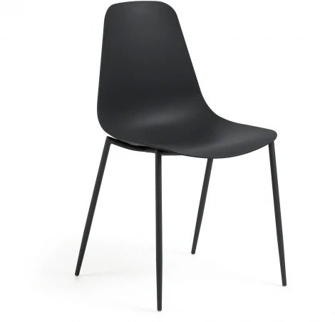 Обеденный стул La Forma (ex Julia Grup) Whatts (Черный/ Сталь,Полипропилен,Пластик,Металл)