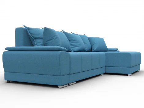 Диван угловой Лига-119 угол правый (ДСП,Брус,Фанера,ЛДС,Рогожка/Голубой) Лига Диванов 137087