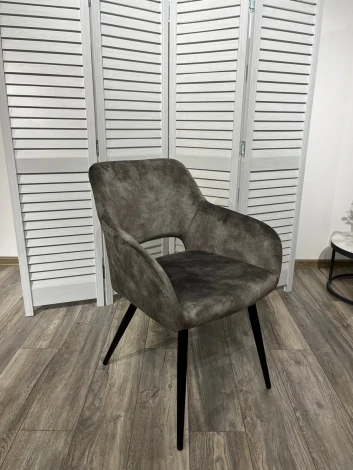 Стул M-City ALLY VBP-202 античный темно-серый/ черный каркас