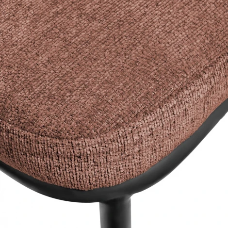 Стул полубарный Lucas 2 терракотовый шенилл с чёрными ножками Bradex Home арт.FR 1024
