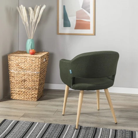 Стул R-Home Oscar тёмно-зеленый/нат.дуб