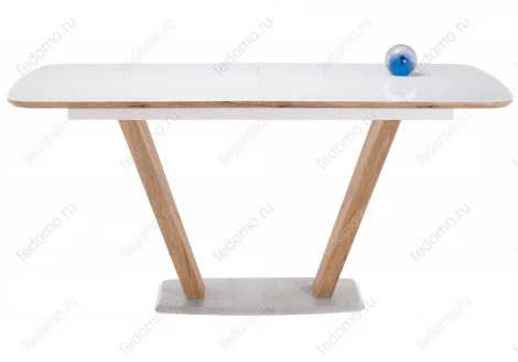 Стол на тумбе Woodville Петир 160 белый / дуб монтана 462108