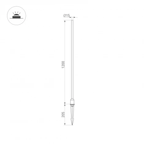 Ландшафтный светильник наземный KT-CHAMPAGNE-L1200-3W Warm3000 (DG, 180 deg, 24V) (Arlight, IP65 Металл) 034168