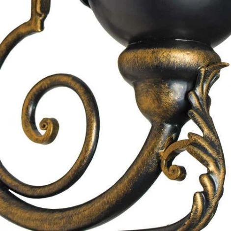 Настенный фонарь уличный Кузнечное дело Галактика 30-002-ЧЗ (220V, ковка, шар, листья, под старину, IP54)