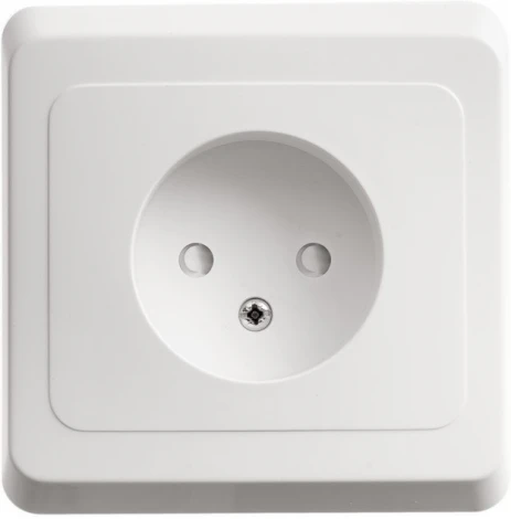 Розетка встраиваемая без заземления со шторками (белый) Systeme Electric Этюд PC16-002B