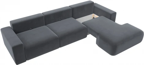 Диван угловой Лига-036 НПБ Классик Лонг правый угол (Серый/Велюр) Лига Диванов арт.121395