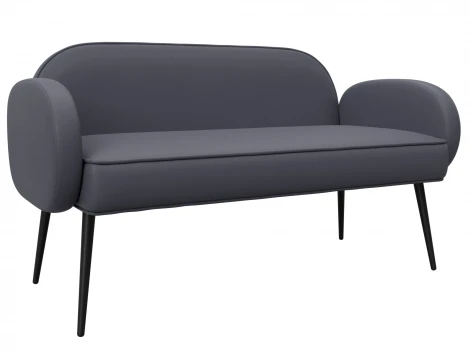 Диван прямой Лига-086 (Фанера/Металл/Экокожа/Серый) Лига Диванов 131088