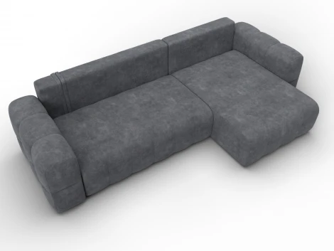 Диван угловой Лига-110 НПБ угол универсальный (ДВП,ДСП,ЛДСП,Брус,Фанера,Велюр/Темно-серый) Лига Диванов 136527