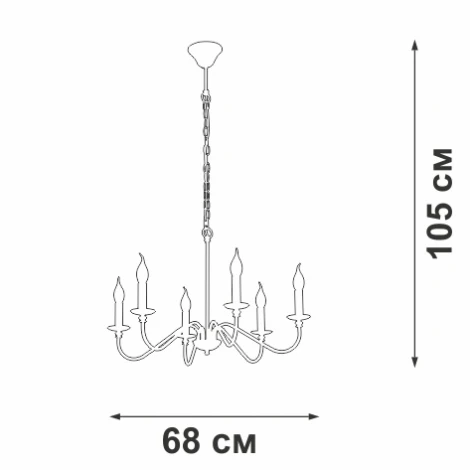 Подвесная люстра V3987-1/6 Vitaluce (220V, на цепи, свеча)