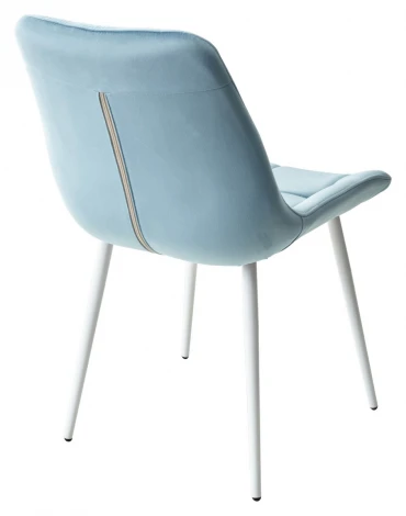 Обеденный стул M-City ХОФМАН, цвет бирюзовый #H52, велюр / белый каркас 4 шт./1 к.