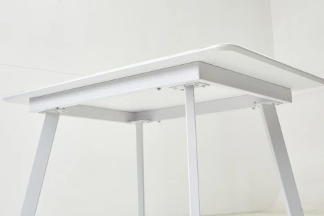 Стол АРУБА 140 нераздвижной АУРУМ, стекло/ БЕЛЫЙ каркас