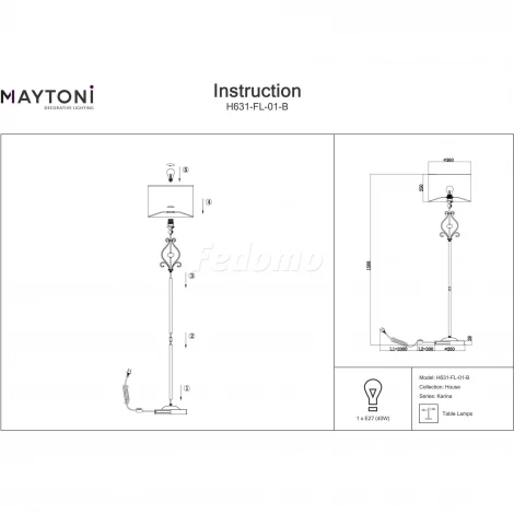 Торшер Maytoni Karina H631-FL-01-B