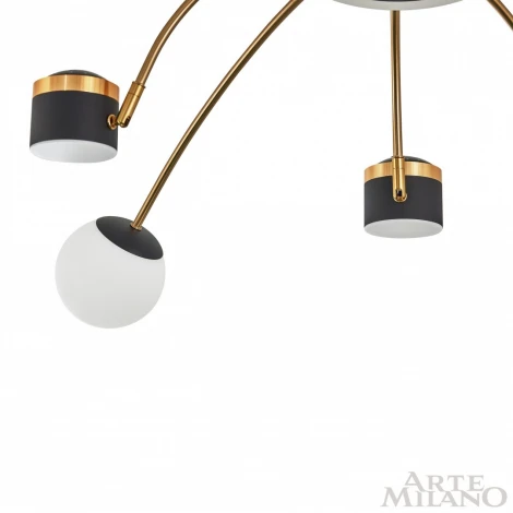 Потолочная люстра на штанге Arte Milano 272040/10 BK/GD (LED, 220V, шарики)