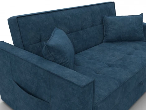 Диван прямой Лига-104 (140) (ЛДСП,Брус,Фанера,Велюр/Синий) Лига Диванов 134866