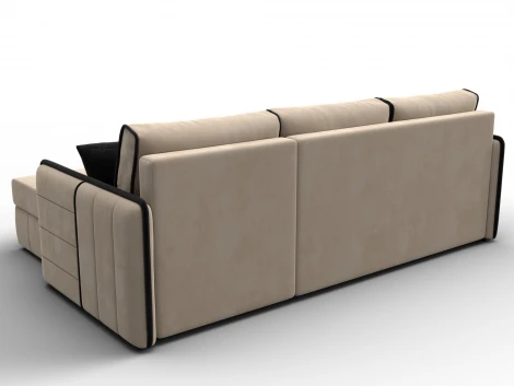 Диван угловой Лига-078 угол универсальный (ДСП/Пластик/Велюр/Бежевый,Коричневый) Лига Диванов 130986