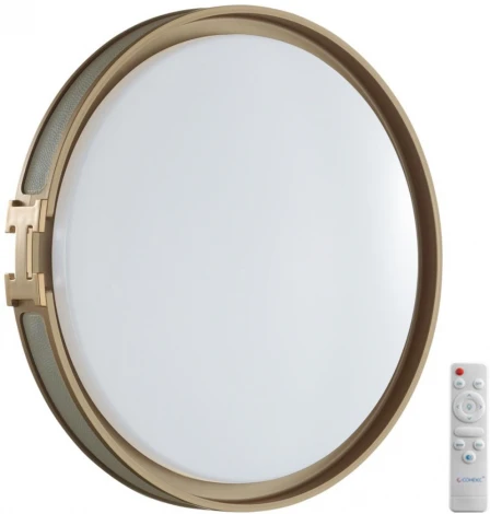 Настенно-потолочный светильник Sonex Favemo Grey 7654/EL пластик/серый/золот LED 70Вт 3000-6000К D505 IP43 пульт ДУ (220V, круглые)