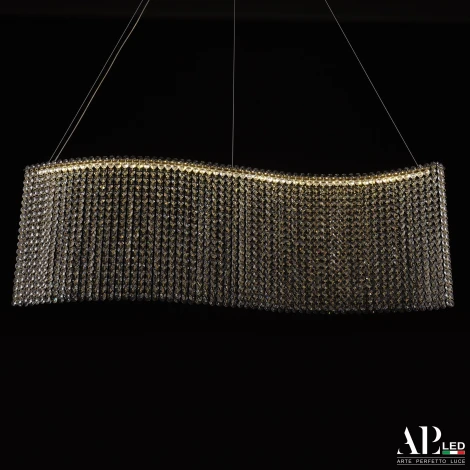 Подвесная люстра светодиодная APL LED Sicilia SH07.100.A.Gd.4000 (220V, хрусталь, на тросе)