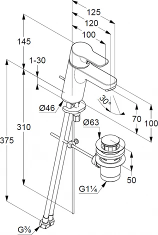 Смеситель Kludi Pure&Easy 373820565 для раковины
