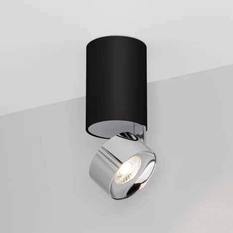 Накладной точечный светильник SP-PLURIO-SURFACE-LONG-R77-9W Day4000 (BK-CHR, 36 deg, 230V) (Arlight, IP20 Металл) 040380 (LED)