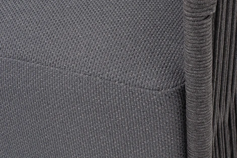 "Лугано" кресло плетеное из роупа, каркас алюминий темно-серый (RAL7024) муар, роуп темно-серый круглый, ткань темно-серая YB25-0027 4SIS арт.УТ-00009891